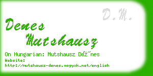 denes mutshausz business card